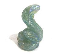home decoration Beautiful Natural Stone Carving Cobra Sun Blue Pattern Fluorite Gift Home Decoration Against Darkness Crystal (Color : Green Fluorite)