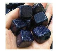 home decoration Blue Gold Sand Stone Cube Polished Gravel Specimen Crystal ore and Minerals Happy Fish Tank Stone Flashy Room Decoration (Size : 600g)