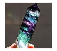 home decoration Crazy Promotion!!! Natural Hexagonal Crystal Quartz Fluorite Wand Stone Purple Green Gem Room Decoration (Color : Multicolor, Size : 6.5-7cm)