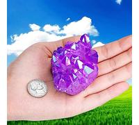 home decoration Crystal Decoration 1PC Natural Amethyst Titanium Coated Quartz Crystal Cluster Rock Stone Geode Gemstone Home Decor Purple Home Decor Beautiful Gifts draw(Size:100g)