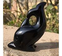 home decoration Crystal Decoration 1PC Natural Obsidian Quartz Animal Dolphin Hand Carved Crystal Polished Quartz Stones Gemstones for Home DIY Decoration Home Decor Beautiful Gifts draw(Size:1pc)
