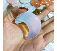 home decoration Crystal Decoration 40-50mm Natural Opal Moon Shape Crystal Stone Carved Gemstone Gift Home Decoration(Size:1pcs)