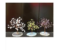 home decoration Crystal Decoration Lucky Tree Crystal Natural Rose Quartz Gemstone Money Tree Feng Shui Wealth Home Decor Party Gift Home Decoration Natural Stones Room Decoration (Color : Rose)