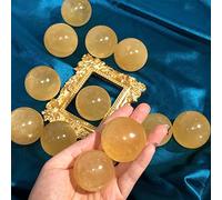 home decoration Crystal Decoration Natural Citrine Quartz Crystal Fluorite Ball Gemstone Decoration Home Decor Beautiful Gifts Draw(Size:4-5CM)
