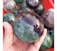 home decoration Crystal Decoration Natural Colorful Rainbow Fluorite Stone Ball Quartz Crystal Sphere 70mm-90mm for Home Display 1pc Home Decor Beautiful Gifts Draw(Color:1pc 85mm)