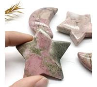 home decoration Crystal Decoration Natural Rhodonite Big Size Moon Star Crystals Polished Smooth Stone Crystals Room Decor Stone Home Decoration(Color:Star)