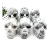 home decoration Crystal Decoration Natural White Quartz Skull Ghost Head Carved Crystal Handmade Crystal Home Ornaments Decoration Stones Home Decor Beautiful Gifts Draw(Size:2 inch)
