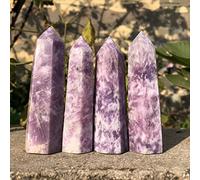 home decoration Crystal Decoration Natural Ziyun Mother Wand Crystal Point Obelisk Home Decor Art Gift Stone Home Decoration(Color:3pcs)