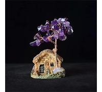 home decoration Crystals House Stone Gemstone Rose Quartz Gravel Mini Money Tree Decor Suitable for Furniture Decoration (Color : Amethyst, Size : 70mm)