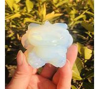 home decoration Decorative Crystal Natural Opal Hand Carved Toothless Dragon Polished Crystal Stone Home Deco Art Collection Statuette Crafts Home Decor Crystal (Size : 2pc)