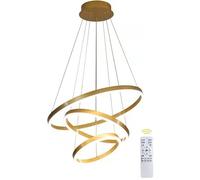 Home Decoration Dining Room Pendant Lamp 3 Ring Dimmable Led Chandelier with Remote Control Vintage d Contemporary round Dining Room Chandelier above Table Living Room Hotel/20 * 40 * 60cm LWX