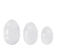 home decoration Eggs Set Natural Jade Eggs for Exercise 3 Pcs Undrilled Stone,Opal Eggs Crystal (Color : White Jade Eggs)