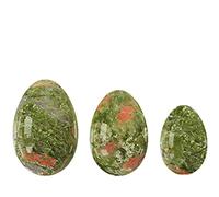 home decoration Eggs Set Natural Jade Eggs for Exercise 3 Pcs Undrilled Stone,Opal Eggs Crystal (Color : Unakite Eggs)