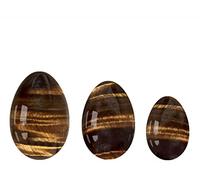 home decoration Eggs Set Natural Jade Eggs for Exercise 3 Pcs Undrilled Stone,Opal Eggs Crystal (Color : Tigea Eyes Eggs)
