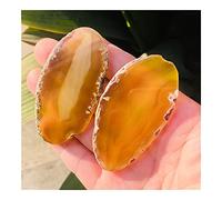 home decoration Gift for Family 2pc Nature Agate Slice Pendant Coaster Yellow Quartz Natural Stone Irregular Pendant Lucky Stone Crystal