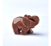 home decoration Hand Carved Gemstone Red Quartz Crystal Elephant Figurine Animal Carving Decoration Home Decor DIY Gifts,Opal (Color : Gold Sand Stone)