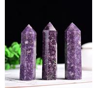 home decoration Home 1PCS Natural Purple mica Stone Hexagonal Column Crystal Point Home Decoration Ornaments Wand Ore Birthday Gifts (Size : 60-70mm)