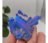 home decoration Home Decor, 1pcs 50-80g Natural Blue Angel Aura Crystal Cluster Electroplating Titanium Coating Quartz Cluster Stone Gifts,Natural Crystal Draw