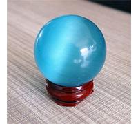 home decoration Home Decor, 40-50mm Blue Cat's-Eye Opal Natural Quartz Crystal Stone Ball Sphere Decor Gifts,Natural Crystal Draw