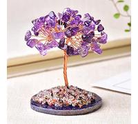 home decoration Home Decor, Natural Crystal Tree Amethyst Colour Crystal Lucky Tree Decoration Agate Slices Stone Ornaments Handmade Gifts,Natural Crystal Draw(Color:Amethyst)