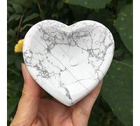 home decoration Home Decor, Natural Gemstone Crystal Bowl Carved Moon Decoration Heart-Shaped White Stone Gift Decoration Gifts,Natural Crystal Draw(Color:Light Grey)