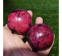 home decoration Home Decor, Natural Peach Blossom Stone Jade Ball Crystal Sphere 50-55MM Gifts,Natural Crystal Draw(Color:3pcs)