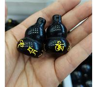 home decoration Home Decoration Hand Carved Natural Black Obsidian Gourd fengshui ReikiCrystals Stones Home Decor Stones Crystal (Size : 1pcs)
