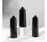 home decoration Home Natural Obsidian Single Point Hexagonal Polished Crystal Column Obsidian Shizhu Tujiazu Zizhixian Home furnishings (Size : Light Green)