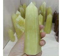 home decoration Home Natural Yellow Calcite Column Crystal Home Office Decoration Craft Gifts Feng Shui Ornaments (Size : 300-350g)