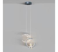 Home Decoration LED 's Pendant Lamp Moon Astronaut Pendant Light Blue Chandelier Dimmable Black Gold Boy's Bedroom Hanging Lamp For Girl's Bedroom Bedside