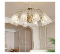 Home Decoration Living Room Light Luxury Master Bedroom Pendant Atmospheric Dining All Copper(Changeable,10heads)