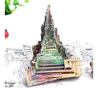 home decoration Natural Bismuth Tower Metal Pyramid Gem Home Decoration Original Crystal,Bismuth Tower,60-100g (Color : Bismuth Tower, Size : 25-60g)