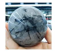 home decoration Natural Black Tourmaline Hair Quartz Crystal Ball Ball Great Choice for Home Decoration (Size : 7.5-8cm)