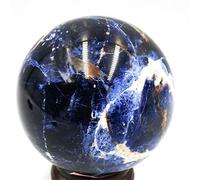 home decoration Natural Blue Sodalite Spheres Polished Blue-Veins Stone Crystal Ball 60mm-75mm for Beautiful Crystal (Color : 1pc 70mm)