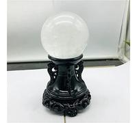 home decoration Natural Calcite Crystal Ball polishing Home Decoration Ball+ Wood Bracket Great Choice for Home Decoration (Size : 75-80mm)