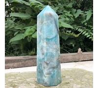 home decoration Natural Caribbean Calcite Crystal Hexagon Wand Single Point Sky Blue Stone Tower for Decoration Suitable for Furniture Decoration (Size : 1200-1300g)