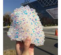 home decoration Natural Clear Quartz Electroplating Crystal Cluster Aquarium Decoration Home Ornaments,200-250g (Size : 250-300g)