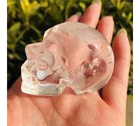home decoration Natural Crystal 1 Piece White Natural Quartz Crystal Skull Carving Statue Power Stone Crystal