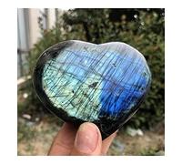 home decoration Natural Crystal Bright Halo Labradorite Stone Heart Shape Decorative Cabochon Gift Reiki Room Decoration (Size : 300g)