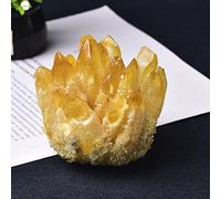 home decoration Natural Crystal Cluster Clear Quartz Crystal Rock Stones and Crystals Specimen Home Decor,Green,200-300g (Color : Yellow, Size : 300-400g)