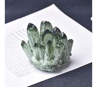 home decoration Natural Crystal Cluster Green Yellow Quartz Raw Crystal Point Specimen Home Decor Stone Ore,Army Green,550-600g (Color : Light Green, Size : 400-500g)