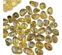 home decoration Natural Crystal Rough 100g Bulk Red Electroplated Natural Clear Quartz Crystal Tumbled Stones s Home Decor Gift 20-30mm (Color : Yellow Clear Tumbled, Size : 100g Bulk)