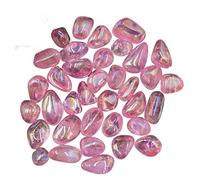 home decoration Natural Crystal Rough 100g Bulk Yellow Titanium Aura Electroplated Natural Clear Quartz Crystal Tumbled Stones s Home Decor Gift (Color : Pink Clear Tumbled, Size : 100g Bulk)