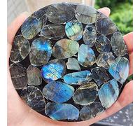 home decoration Natural Crystal Rough 1pc 10-11cm Natural Labradorite Disc Quartz Crystal Spectrolite Ore Feng Shui Collection Decoration Ornaments
