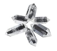 home decoration Natural Crystal Rough 1pc 3-8cm Natural White Fluorite Crystal Quartz Crystal Stone Point Hexagonal Wand Ment Stone (Color : Clear, Size : 3-4cm)