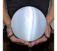 home decoration Natural Crystal Rough 1pc Natural Selenite Crystal Ball Spiritual Reiki Cleansing White Gypsum Scrying Quartz Sphere Home Decor 4/6/8/11cm Size (Size : 11cm)