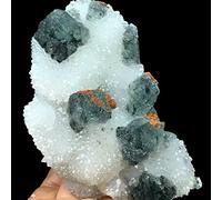 home decoration Natural Crystal Rough 207g Discovered Natural Blue Octahedral Fluorite & Quartz Specimen
