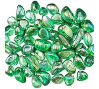 home decoration Natural Crystal Rough 3pcs/Lot Green Electroplated Natural Clear Quartz Crystal Tumbled Stones s Home Decor Gift 20-30mm (Color : Green Clear Tumbled, Size : 3pc)