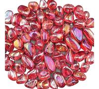 home decoration Natural Crystal Rough 3pcs/Lot Green Electroplated Natural Clear Quartz Crystal Tumbled Stones s Home Decor Gift 20-30mm (Color : Red Clear Tumbled, Size : 3pc)