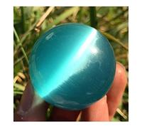 home decoration Natural Crystal Rough Blue Cat's Eye Stone Ball Shaped Specimen Gemstone Crystal Ball1PC